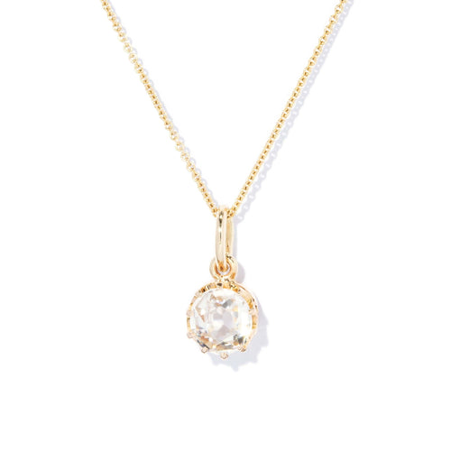 Luma Reinvented White Zircon Solitaire Pendant 15K Gold