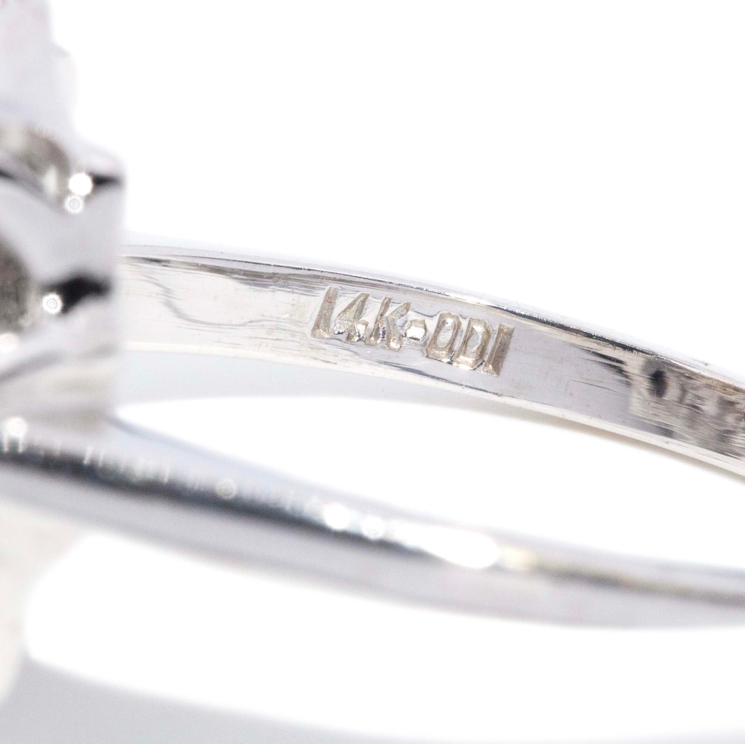 Lysander 1970s Starburst Diamond Cluster Ring 14ct White Gold Rings Imperial Jewellery 