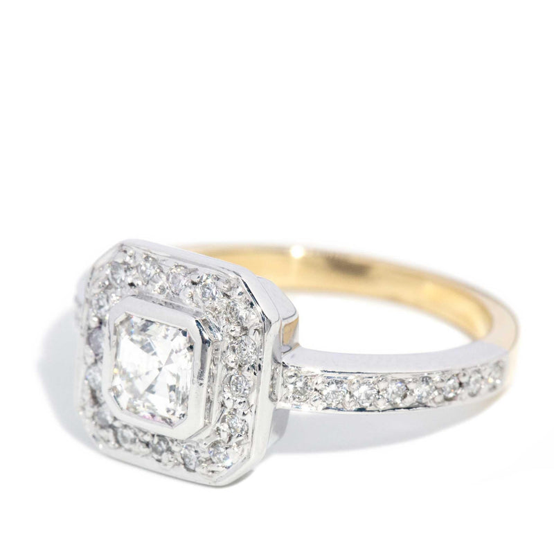 Macie 0.81 Carat Asscher Diamond Cluster Ring 18ct Gold