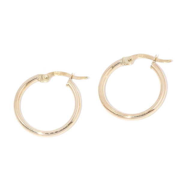 Vintage Circa 1990s Three Quarter Hoop Earrings 9 Carat Gold