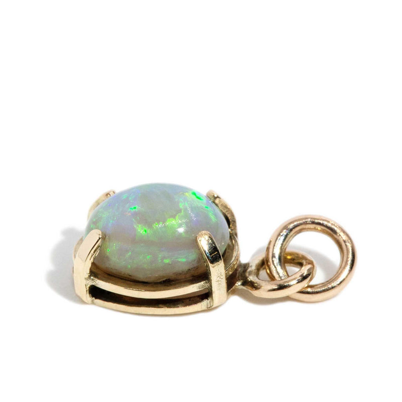Vintage Circa 1980s Australian Opal Pendant 9 Carat Yellow Gold