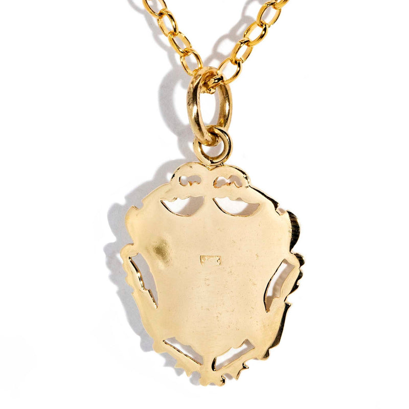 Maddison 1960s Shield Pendant & Chain 9ct Gold Pendants/Necklaces Imperial Jewellery 