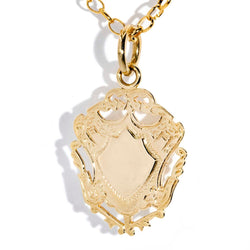 Maddison 1960s Shield Pendant & Chain 9ct Gold Pendants/Necklaces Imperial Jewellery Imperial Jewellery - Hamilton 