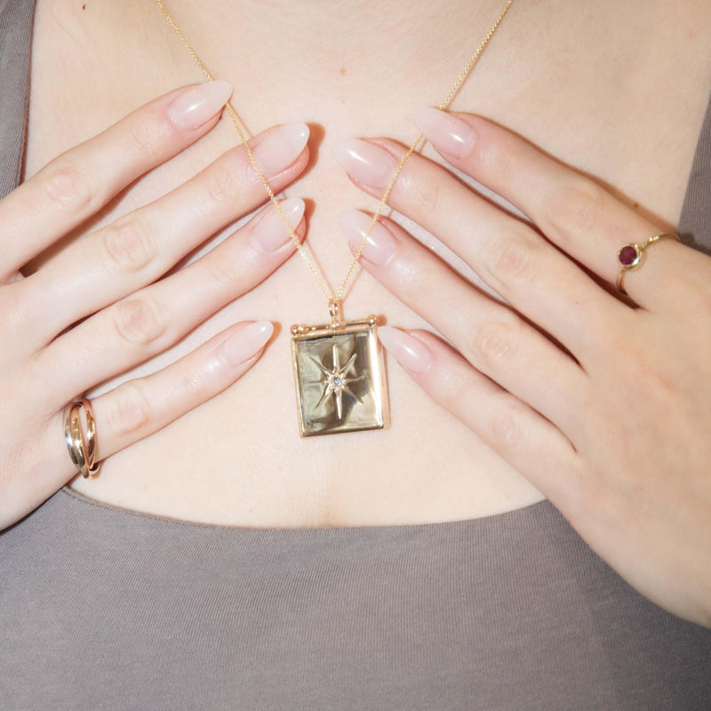 Vintage Circa 1930s Diamond Book Locket 15 & 9 Carat Rose Gold
