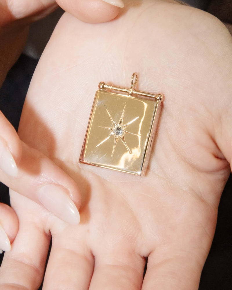 Vintage Circa 1930s Diamond Book Locket 15 & 9 Carat Rose Gold