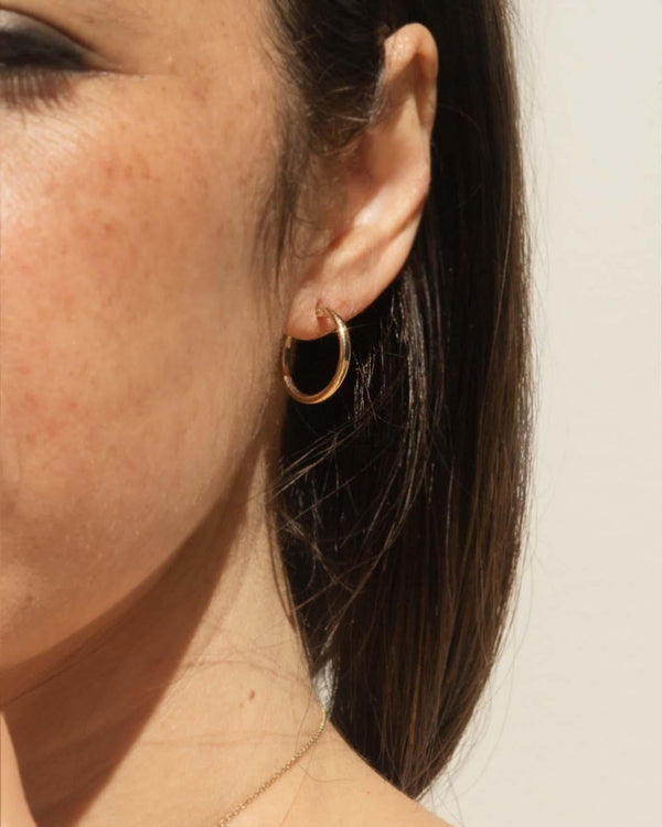 Vintage Circa 1990s Three Quarter Hoop Earrings 9 Carat Gold