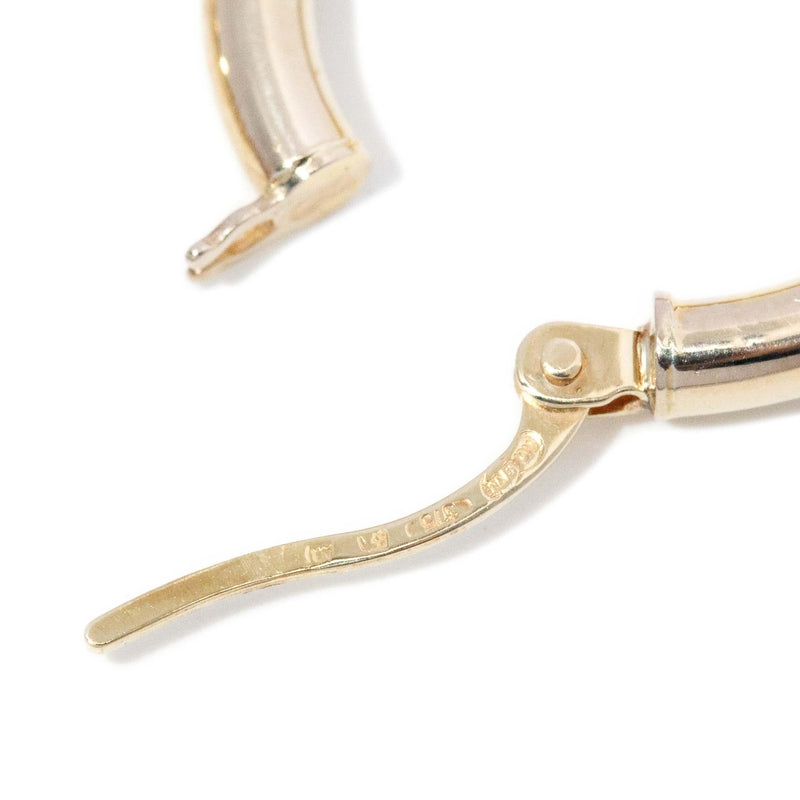Vintage Circa 1990s Three Quarter Hoop Earrings 9 Carat Gold