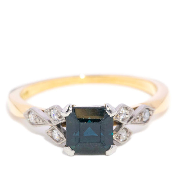 Maisie Sapphire & Diamond Ring 18K Yellow Gold & Platinum Rings Imperial Jewellery 