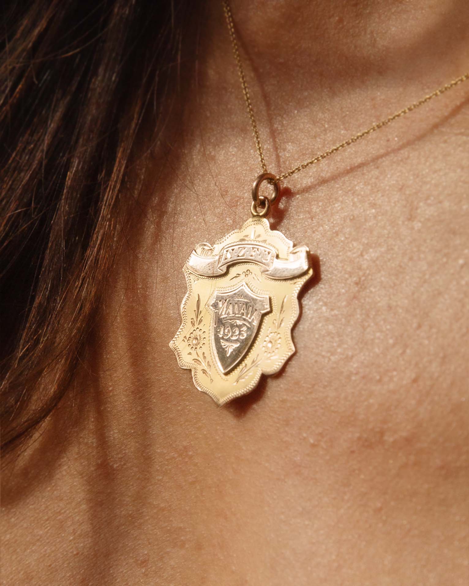 Manaia 1923 Award Pendant 9ct Two Tone Gold Pendants/Necklaces Imperial Jewellery 
