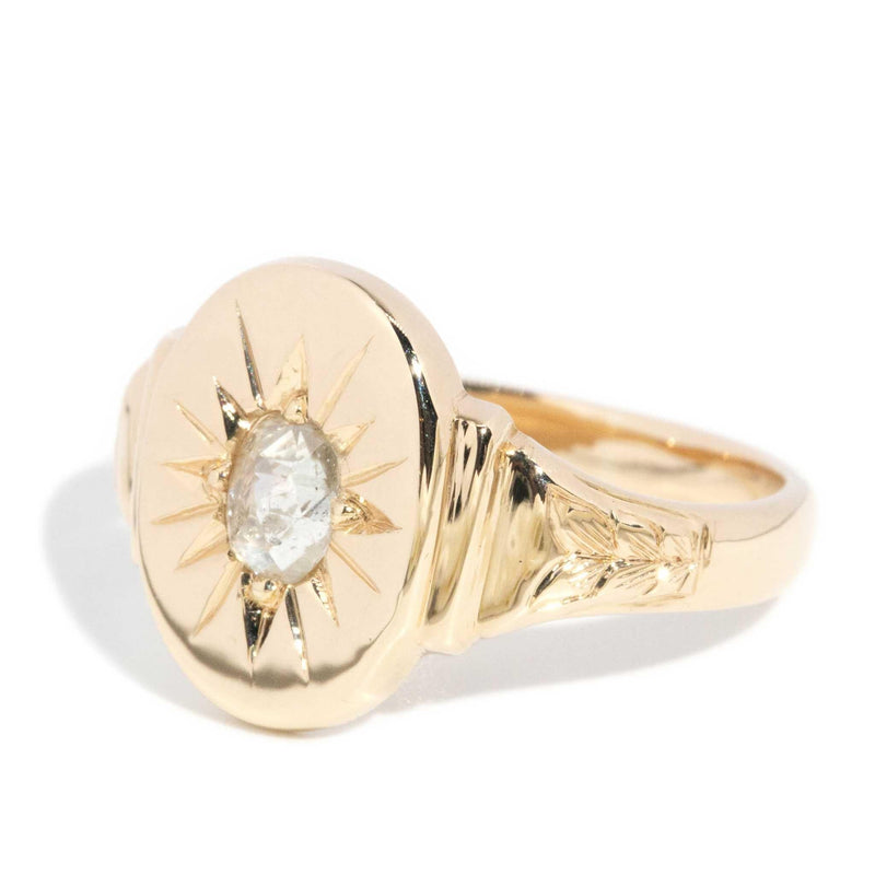 Marcy 1950s Star Set Rose Cut Diamond Ring 9ct Gold