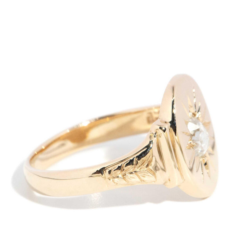 Marcy 1950s Star Set Rose Cut Diamond Ring 9ct Gold
