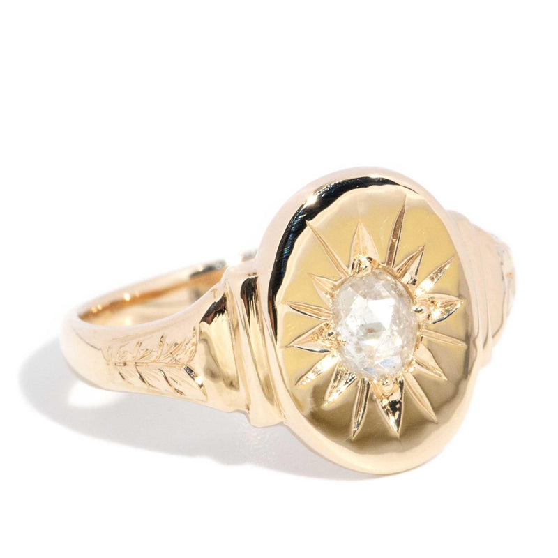 Marcy 1950s Star Set Rose Cut Diamond Ring 9ct Gold