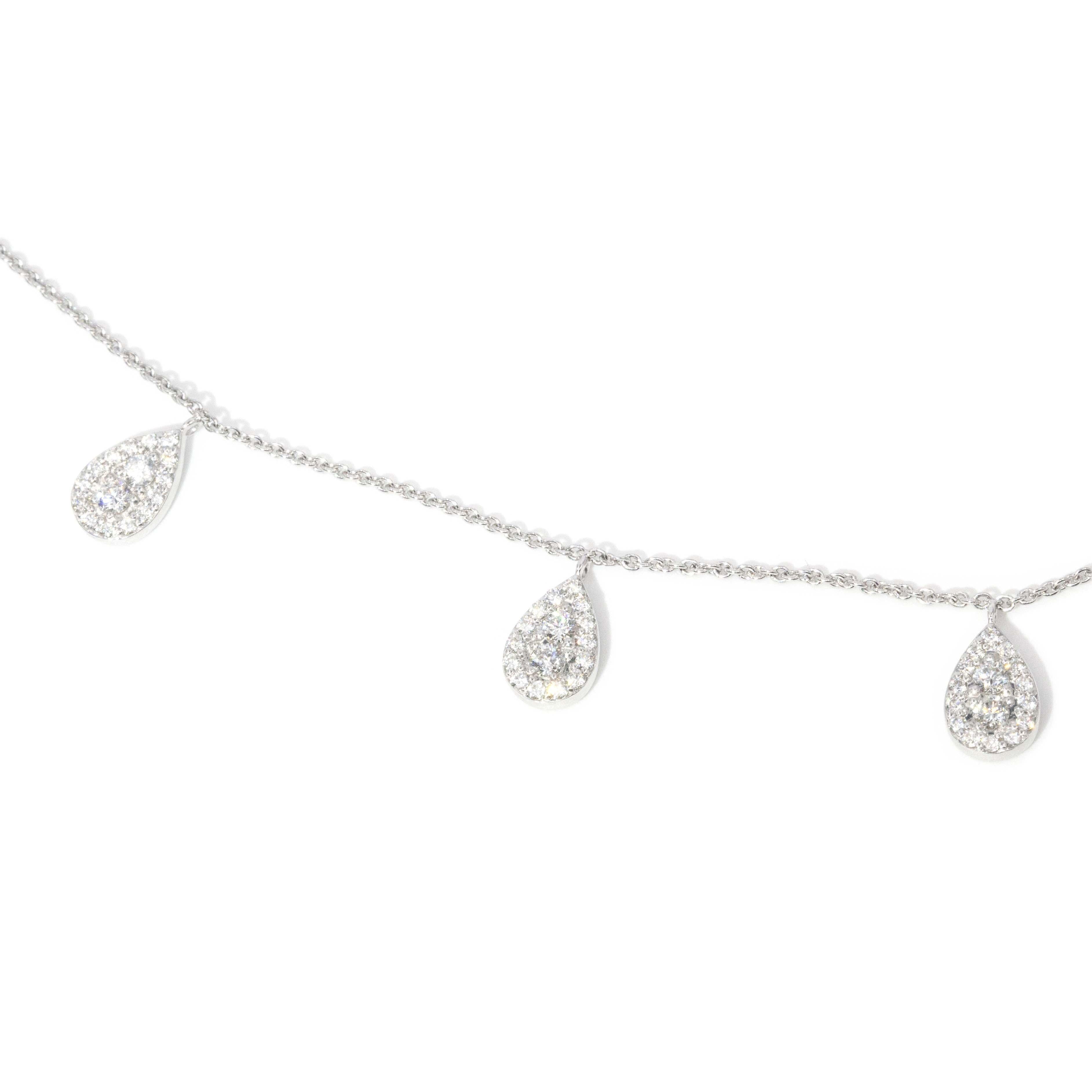 Contemporary Diamond Necklet 9 Carat White Gold