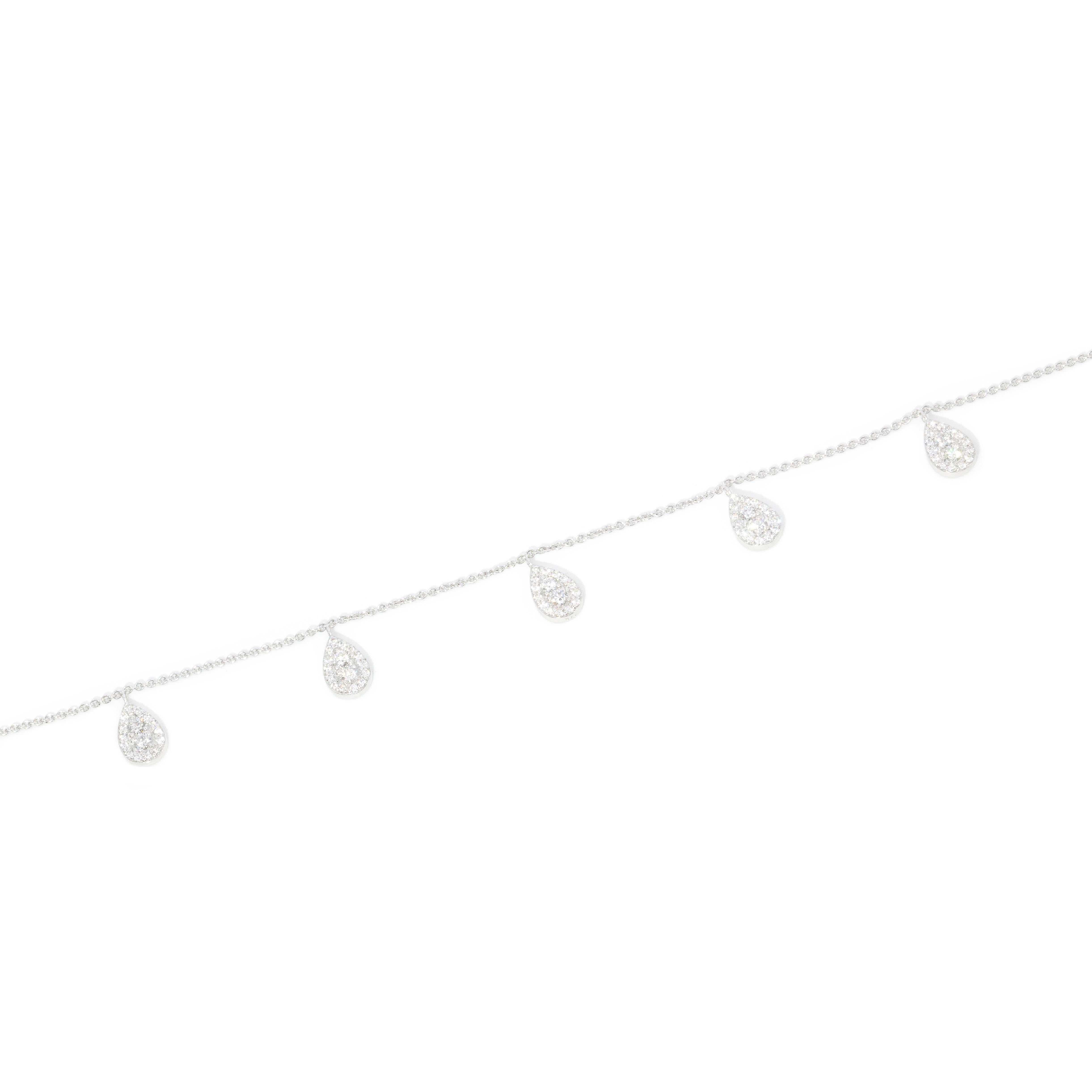 Contemporary Diamond Necklet 9 Carat White Gold