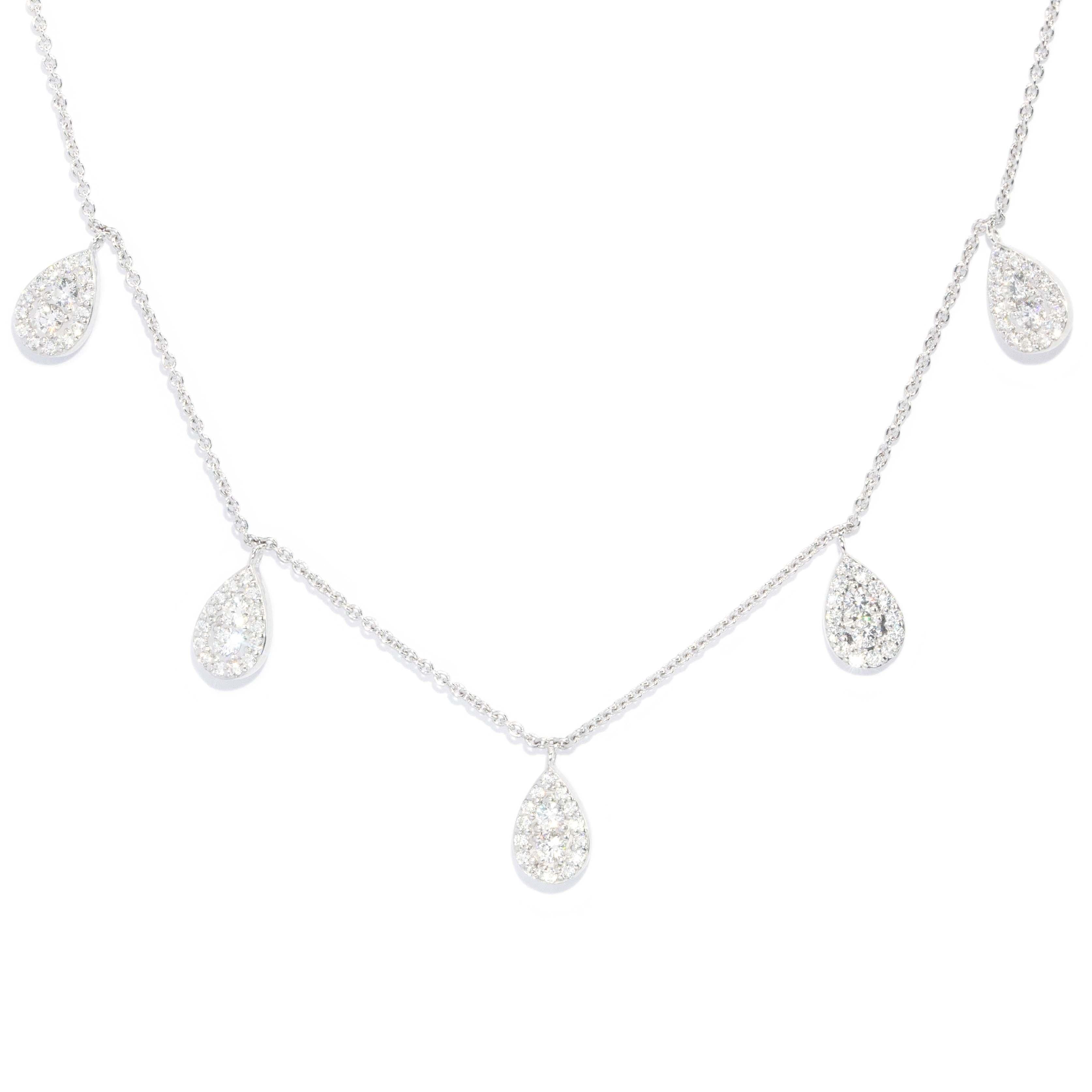 Contemporary Diamond Necklet 9 Carat White Gold