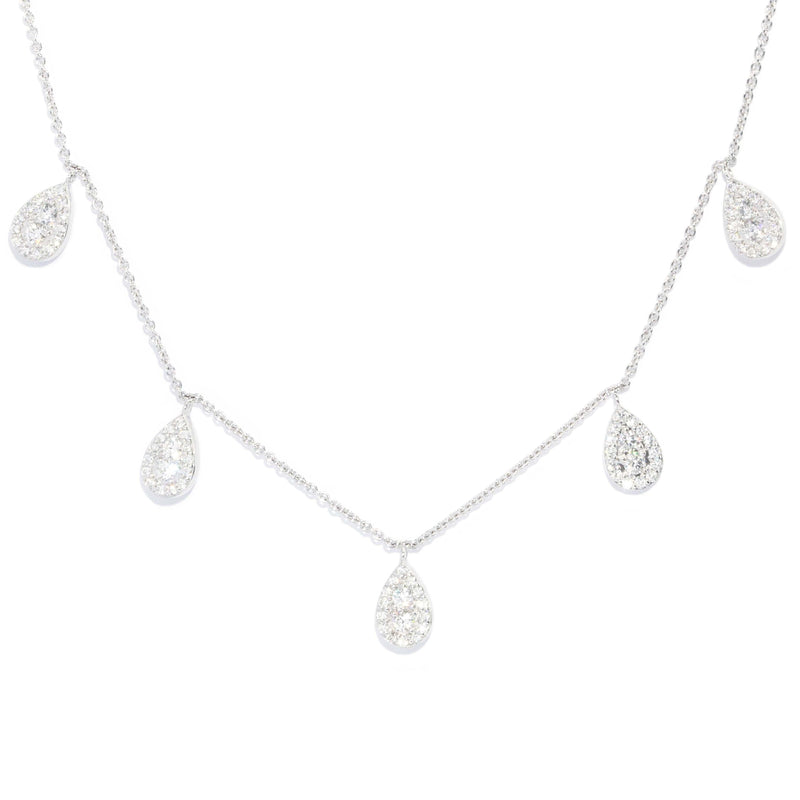 Contemporary Diamond Necklet 9 Carat White Gold