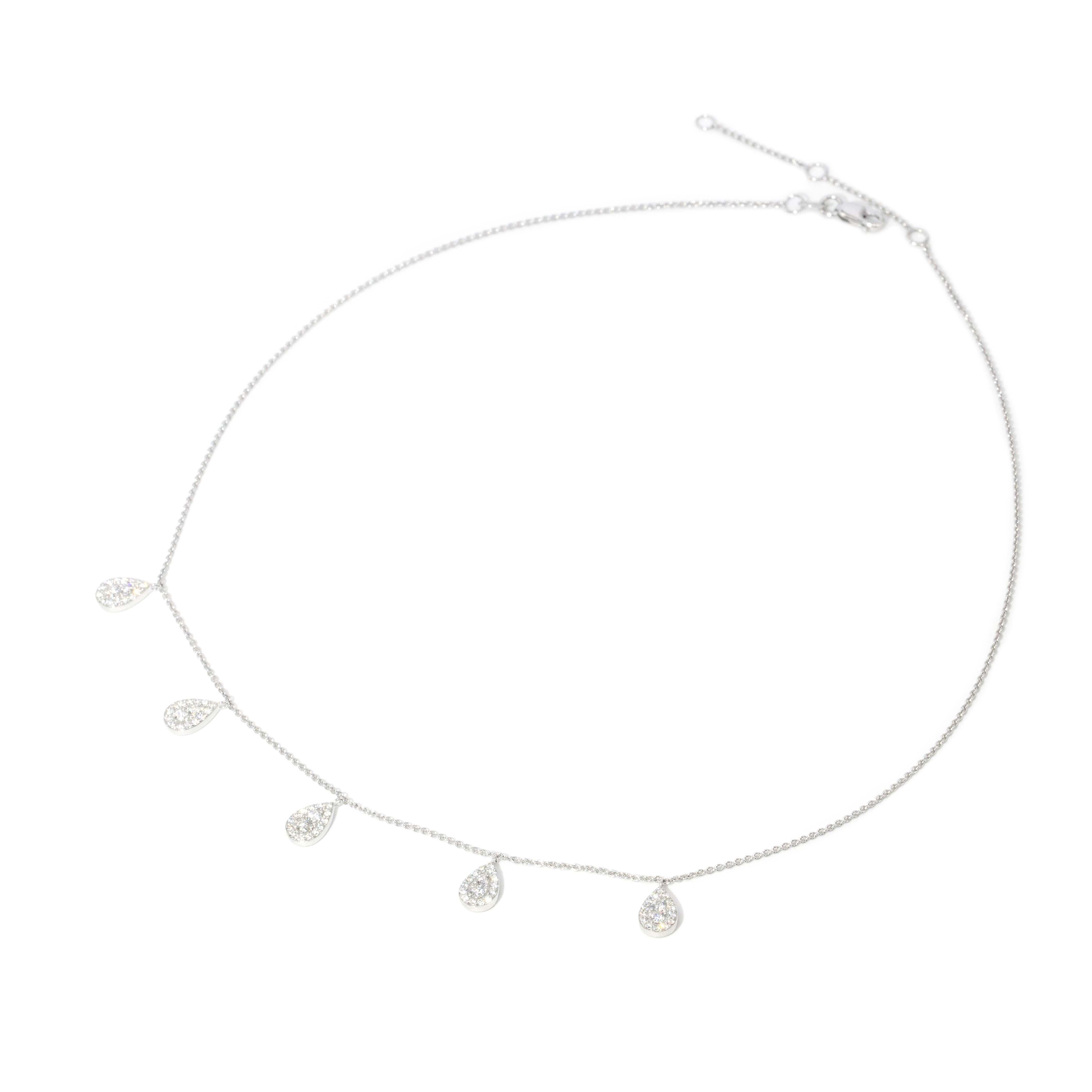 Contemporary Diamond Necklet 9 Carat White Gold