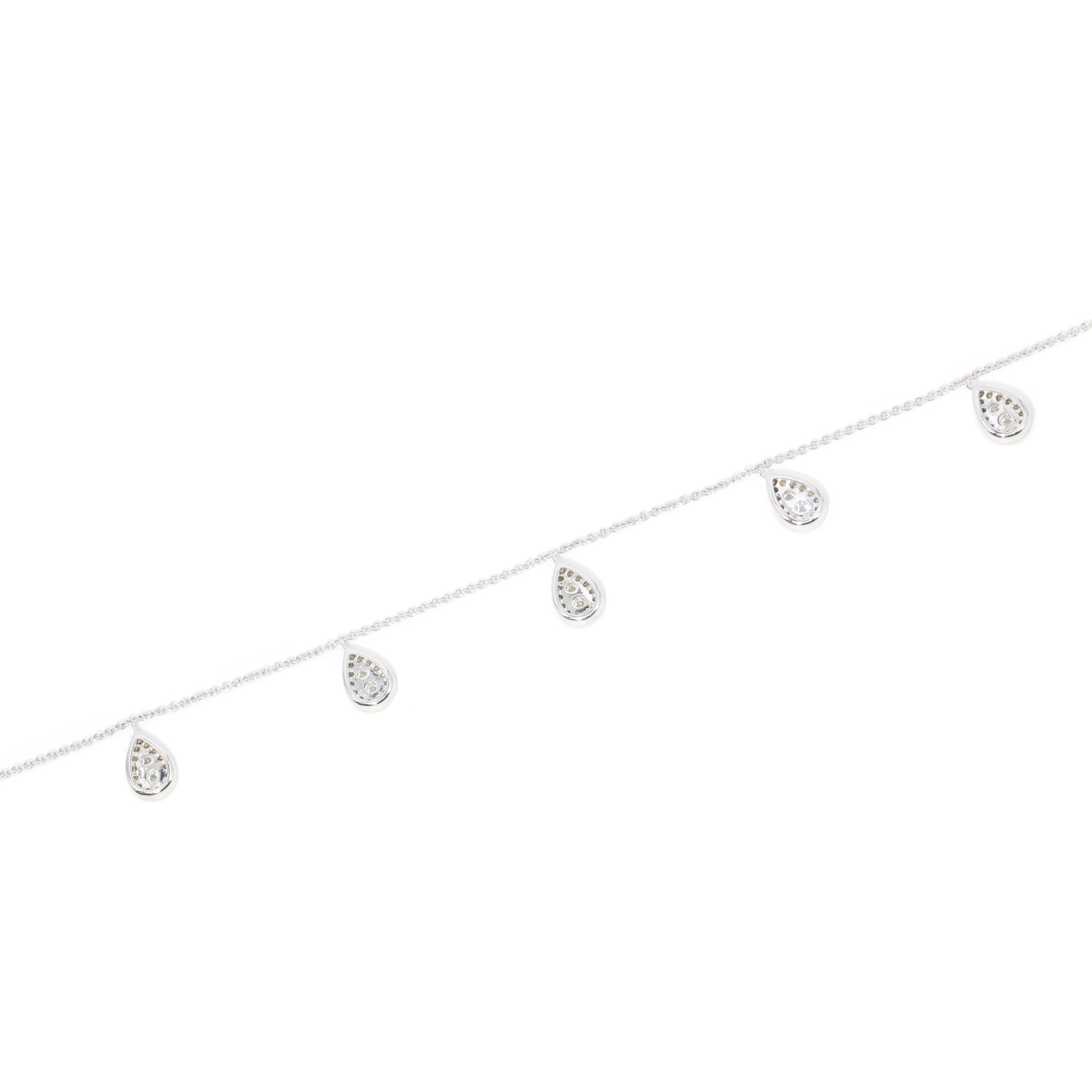 Contemporary Diamond Necklet 9 Carat White Gold
