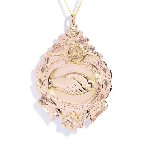 Marilla Antique World War I Service Pendant 9K Rose Gold