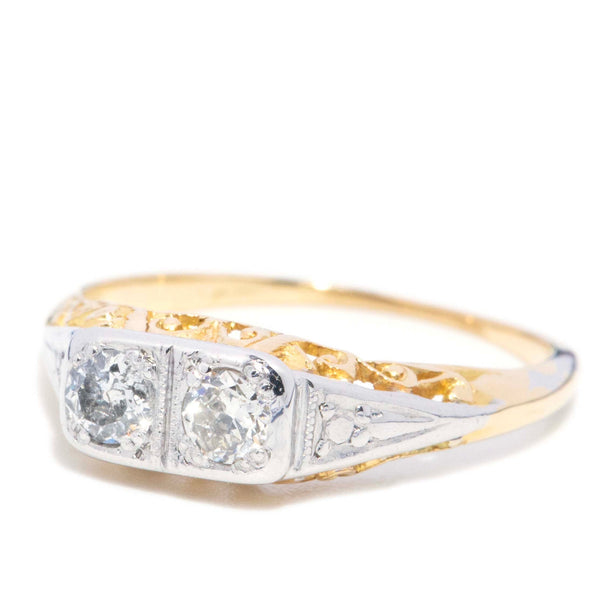 Marjorie 1940s Old Cut Diamond Filigree Ring 18ct Gold Rings Imperial Jewellery 