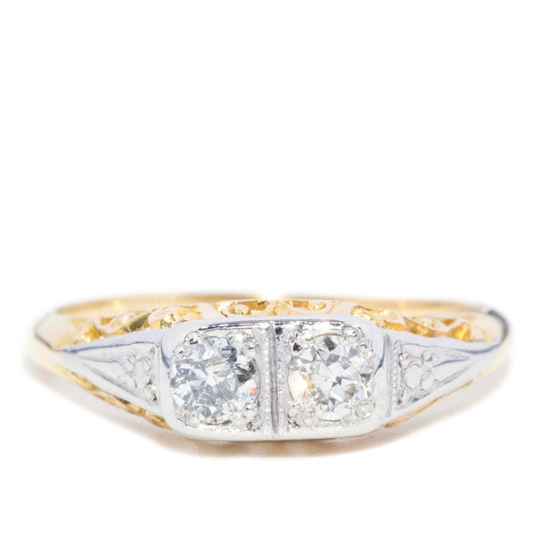 Marjorie 1940s Old Cut Diamond Filigree Ring 18ct Gold Rings Imperial Jewellery 