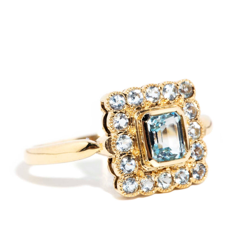 Marlena Light Blue Topaz Ring 9ct Yellow Gold Rings Imperial Jewellery 