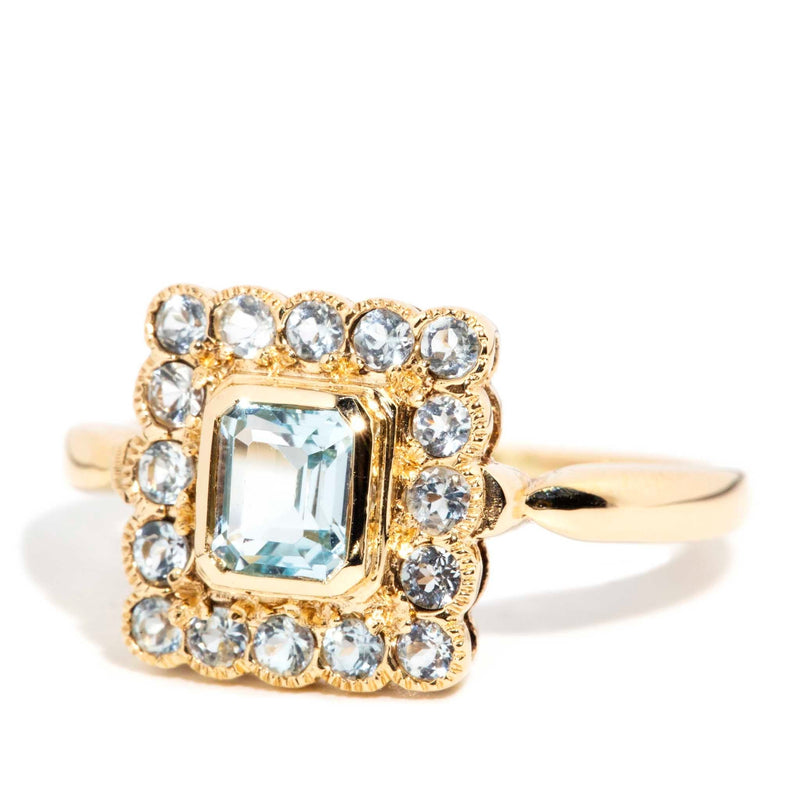Marlena Light Blue Topaz Ring 9ct Yellow Gold Rings Imperial Jewellery 