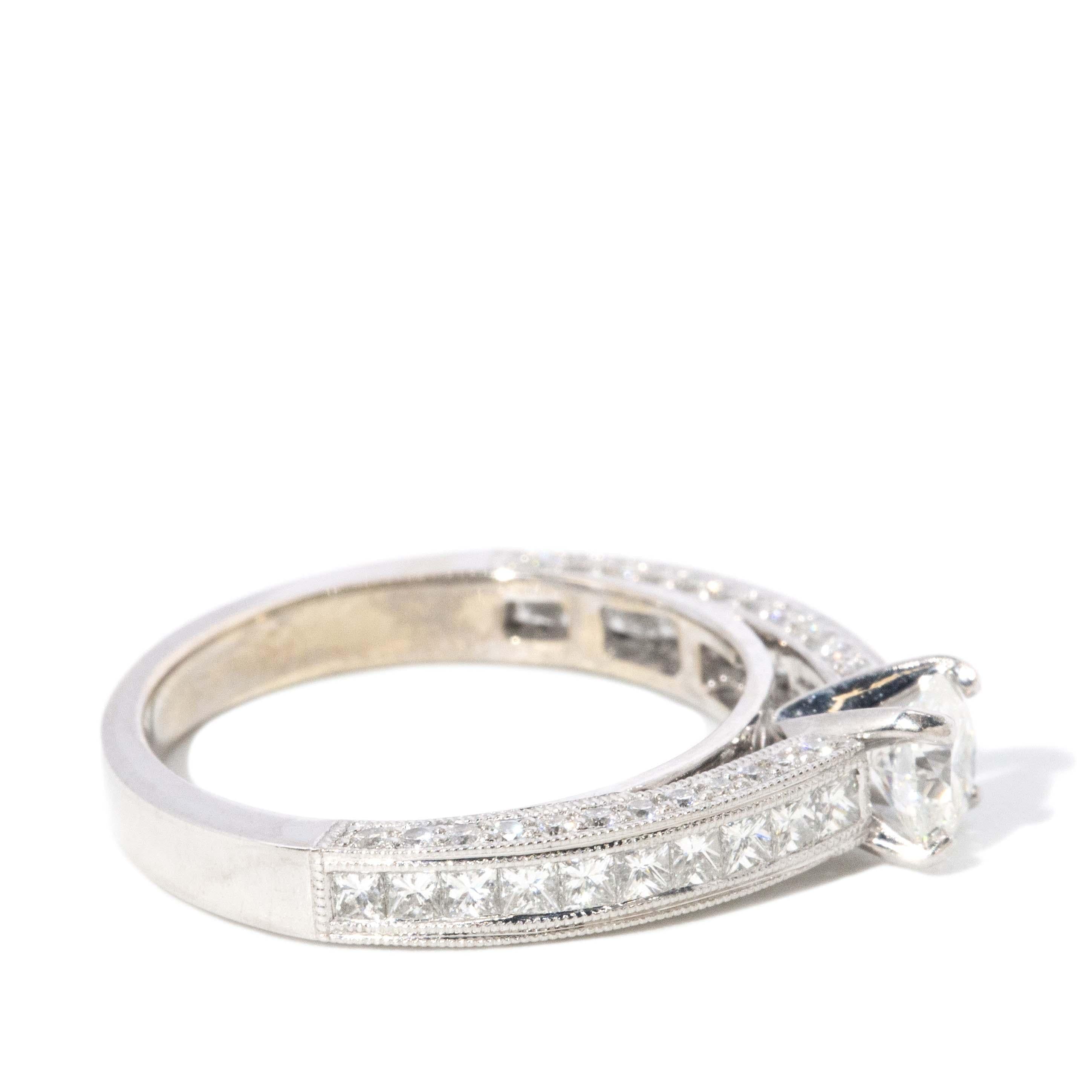 Contemporary 1.14 Carat Diamond Ring 18 Carat White Gold