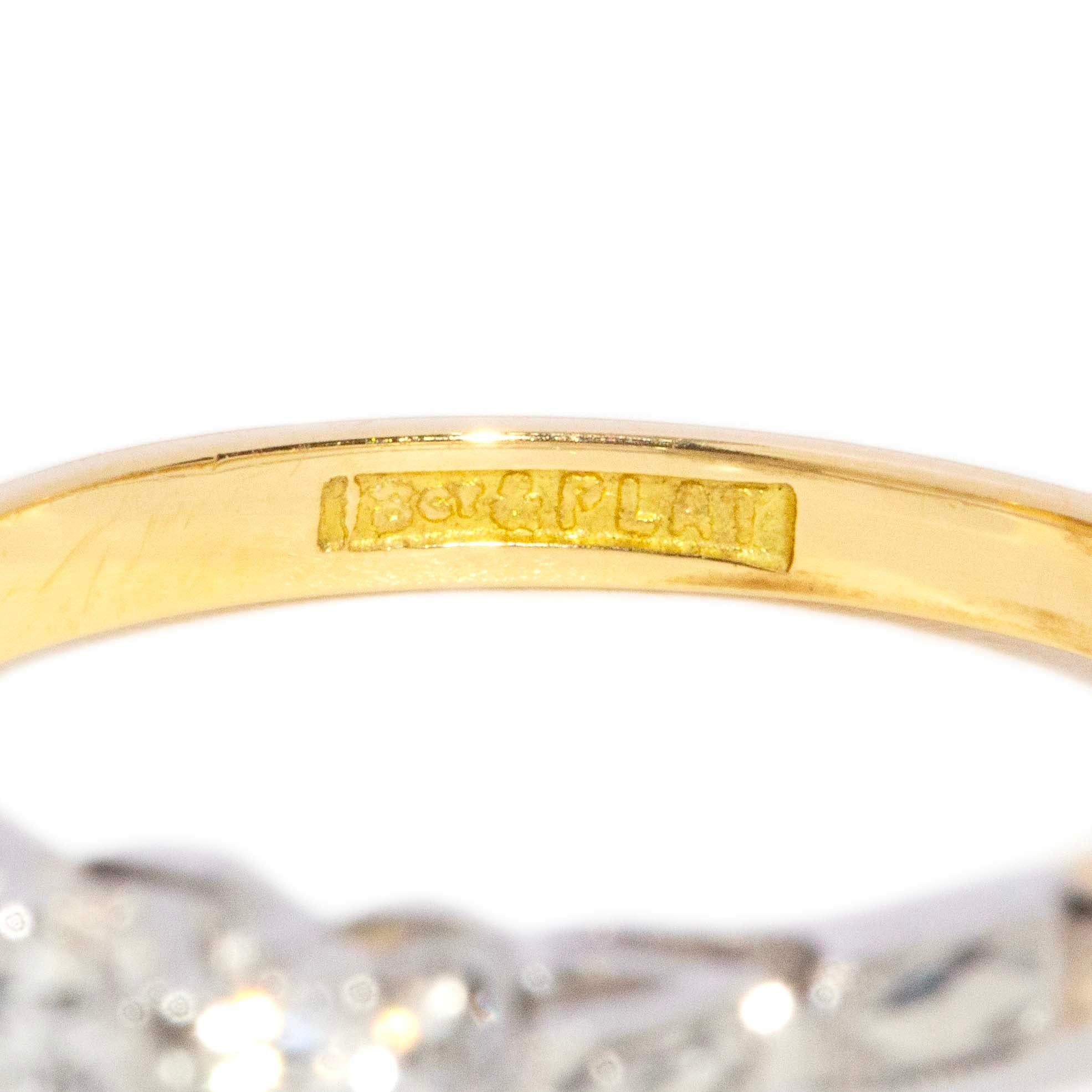 Martha Vintage Circa 1970s Brilliant Diamond Three Stone Ring 18ct Two Tone Gold Rings Imperial Jewellery 