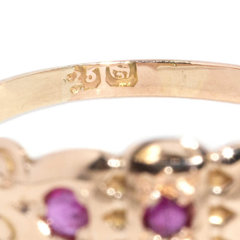 Mary 1902 Ruby Trilogy Ring 15ct Gold