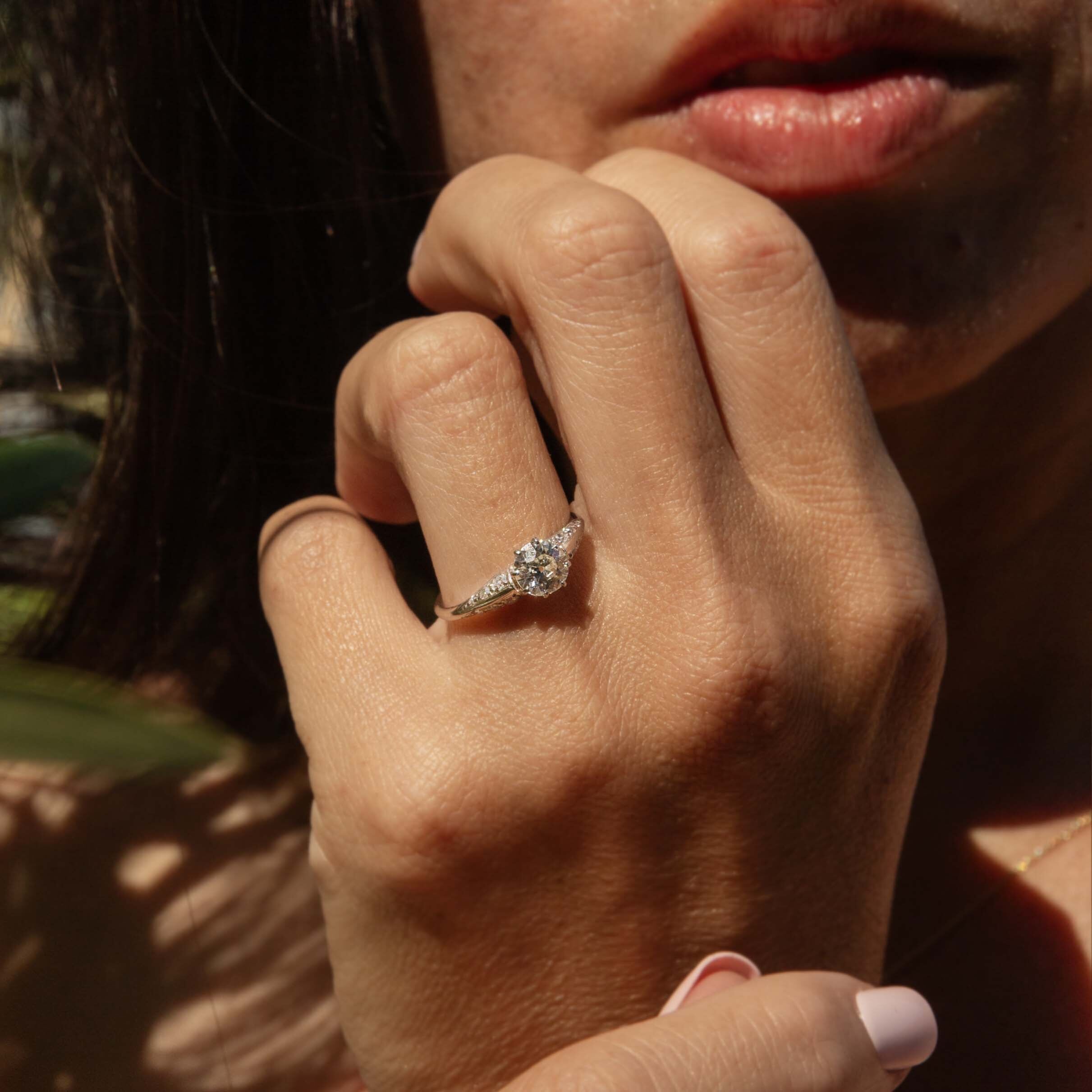 Masie 1930s Old Cut Diamond Platinum Ring Rings Imperial Jewellery 
