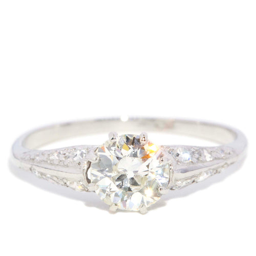 Masie 0.85ct Old European Diamond Platinum Knife Edge Ring