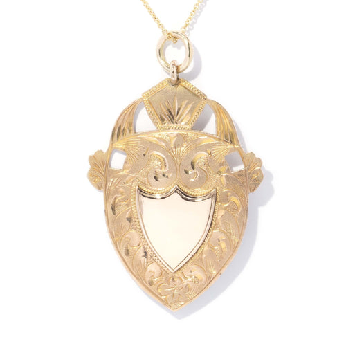 Mason Medallion Shield Award Pendant 9K Yellow Gold