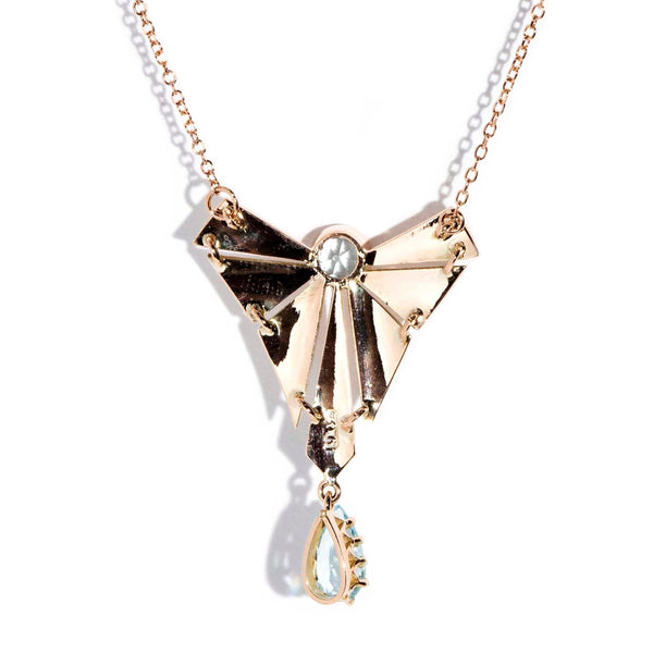 Maude 1960s Aquamarine & Topaz Necklet 9ct Rose Gold* DRAFT Pendants/Necklaces Imperial Jewellery 