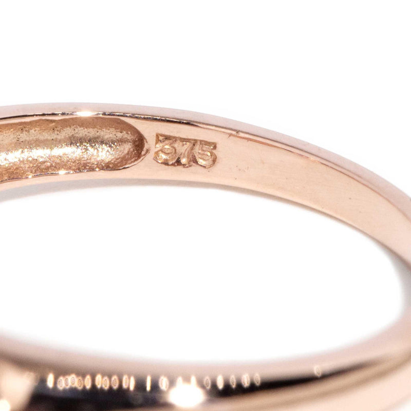 Maya 1990s Pearl & Garnet Ring 9ct Rose Gold