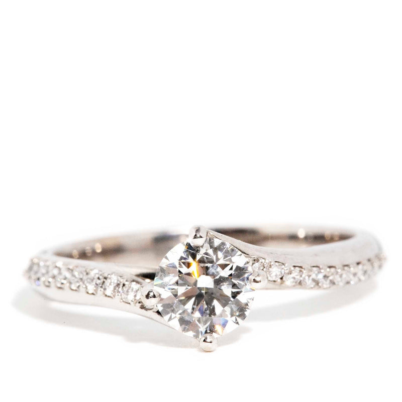 Melia 0.90 Carat Diamond Crossover Ring 18ct White Gold Rings Imperial Jewellery Imperial Jewellery - Hamilton 