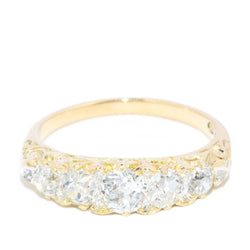 Antique Victorian Diamond London Bridge Filigree Ring 18 Carat Gold