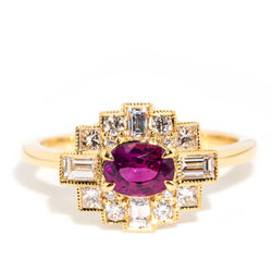 Melina Ruby & Diamond Halo Ring 18ct Gold Rings Imperial Jewellery Imperial Jewellery - Hamilton 
