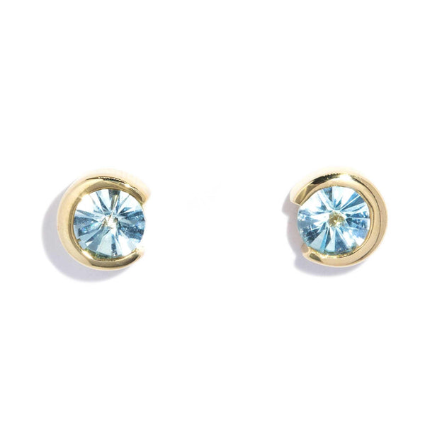 Meredith Rubover Topaz Studs 14ct Gold