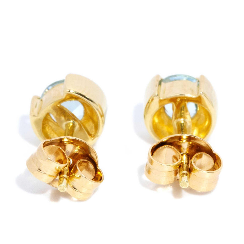 Meredith Rubover Topaz Studs 14ct Gold