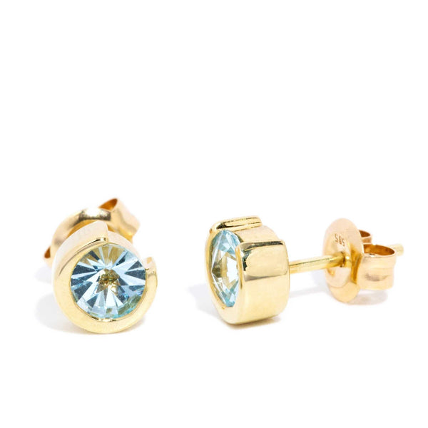 Meredith Rubover Topaz Studs 14ct Gold