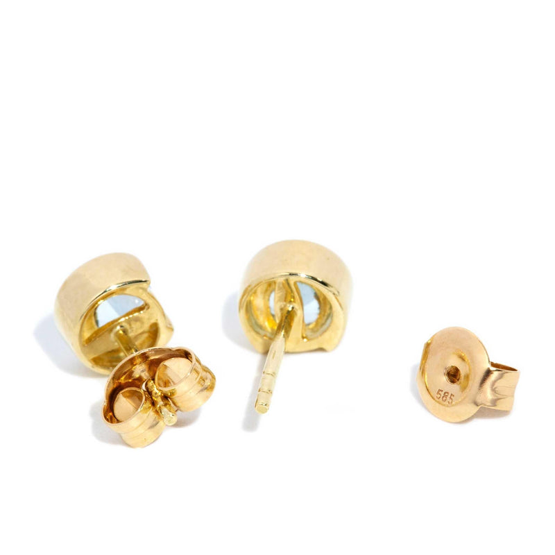 Meredith Rubover Topaz Studs 14ct Gold
