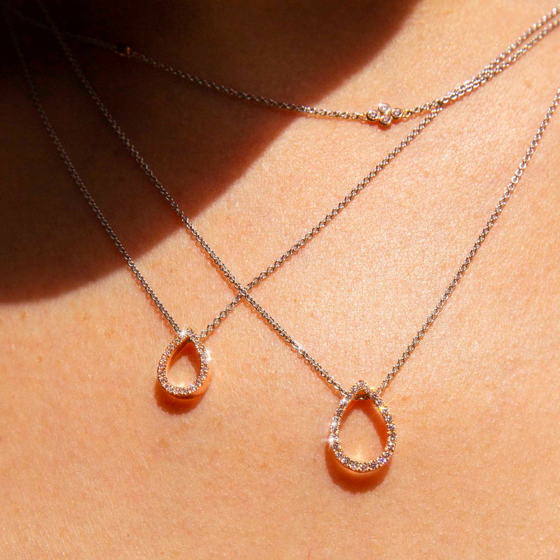 Merredin Argyle Pink Diamond Fine Teardrop Necklet Necklaces Imperial Jewellery 