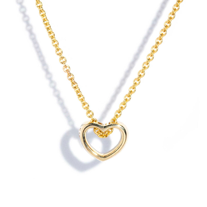 Mi Amor Love Heart Diamond Pendant & Chain 9ct Gold Necklaces Imperial Jewellery 