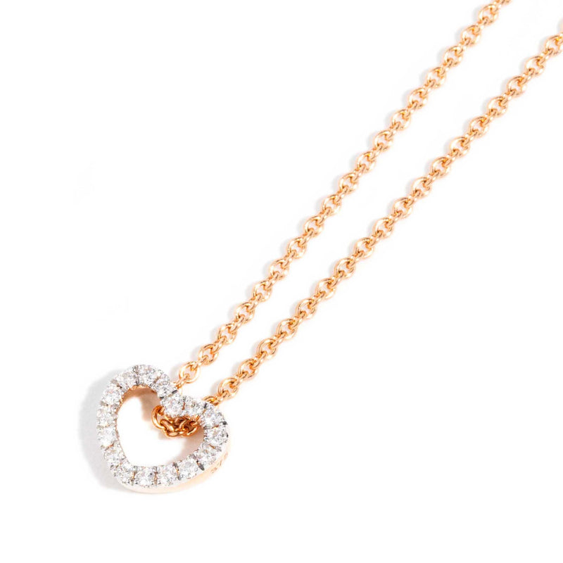 Mi Amor Love Heart Diamond Pendant & Chain 9ct Gold Necklaces Imperial Jewellery 