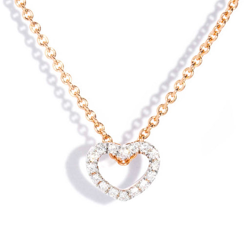 Mi Amor Diamond Love Heart Necklace 9K White Gold