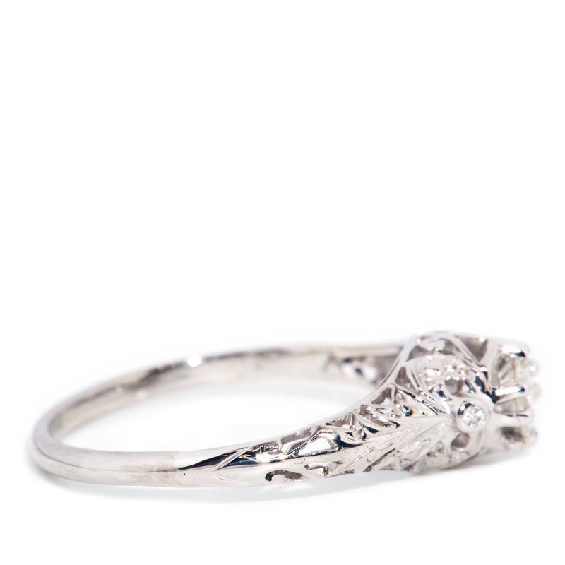 Mildred 1950s 0.25 Carat Diamond Ring 18ct White Gold* GTG Rings Imperial Jewellery 
