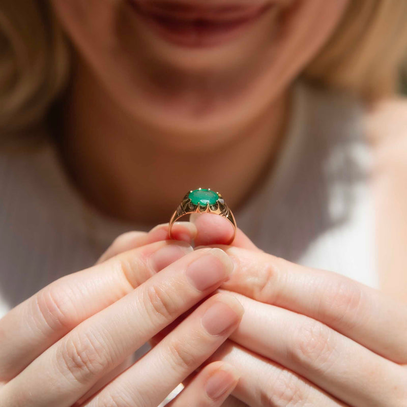 Millicent 1.07 Carat Emerald Ring 21ct Rose Gold Rings Imperial Jewellery 