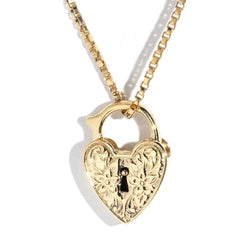 Vintage Circa Circa 1960s Padlock and Chain 9ct Yellow Gold