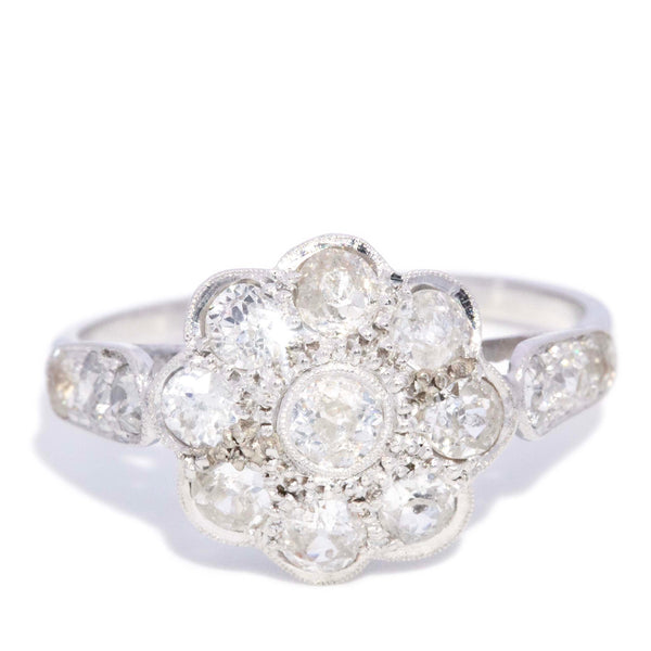 Mira Diamond Flower Cluster Ring 14K White Gold TDW 1.50ct Rings Imperial Jewellery 